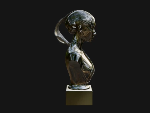 Art Deco Filigree Bust Statue Design 2 - 3D Print Model 3D Print Model