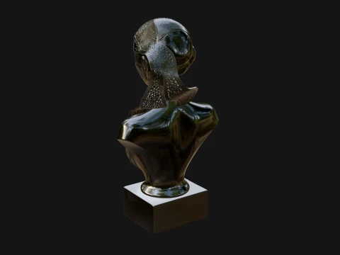 Art Deco Filigree Bust Statue Design 2 - 3D Print Model 3D Print Model