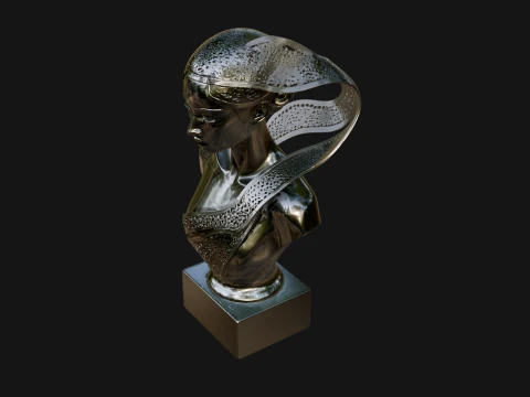 Art Deco Filigree Bust Statue Design 2 - 3D Print Model 3D Print Model