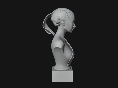 Art Deco Filigree Bust Statue Design 2 - 3D Print Model 3D Print Model