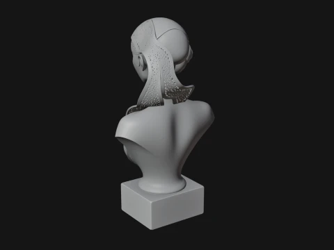 Art Deco Filigree Bust Statue Design 2 - 3D Print Model 3D Print Model