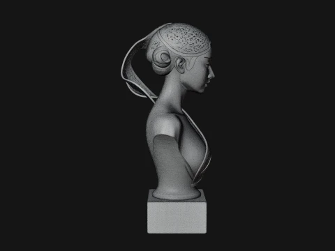 Art Deco Filigree Bust Statue Design 2 - 3D Print Model 3D Print Model