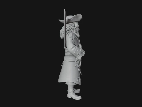 Skeleton Pirate Captain Statue Design 4 - 3D Print Model 3D Print Model