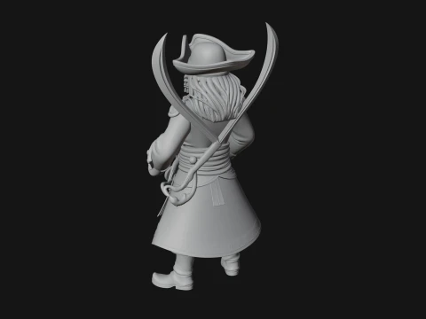 Skeleton Pirate Captain Statue Design 4 - 3D Print Model 3D Print Model