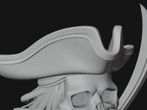 Skeleton Pirate Captain Statue Design 4 - 3D Print Model 3D Print Model