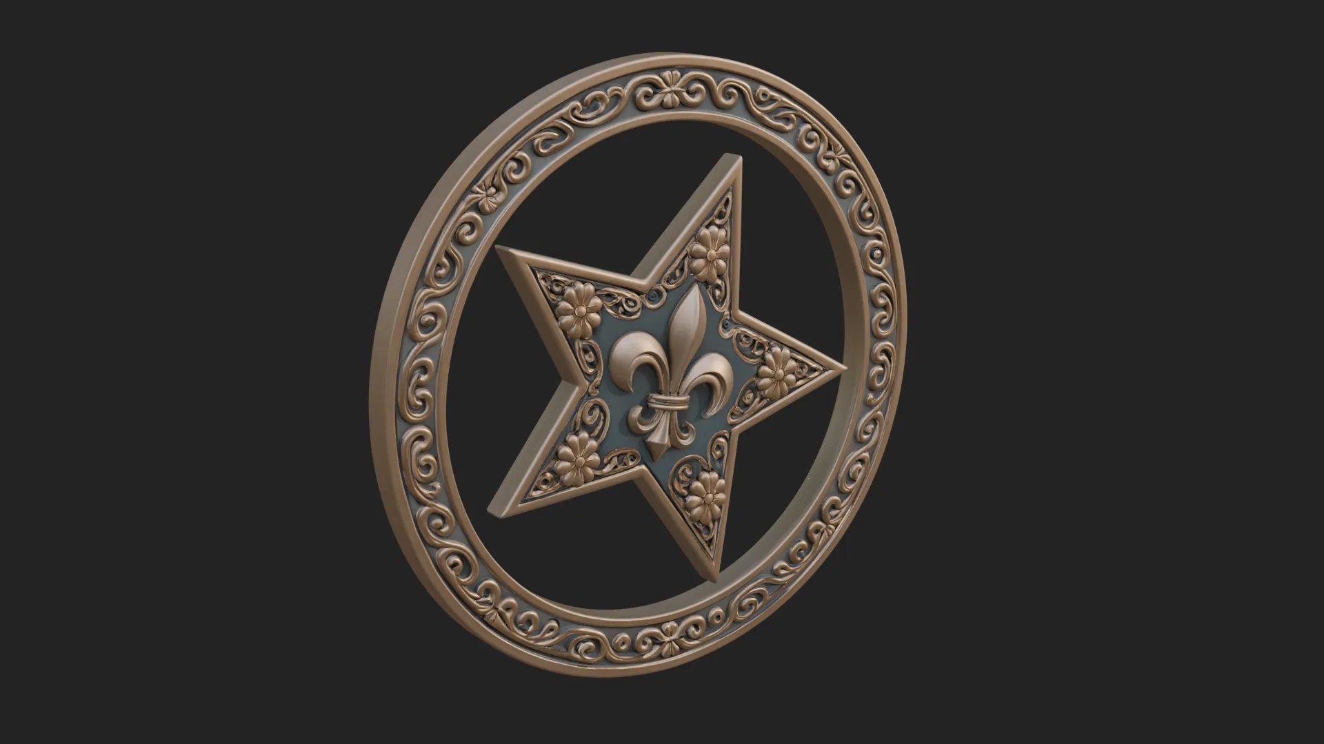 Ornate Star Wall Plaque Design 3 - 3D Print Model 3D Print Model .c4d .max .obj .3ds .fbx .stl .blend 