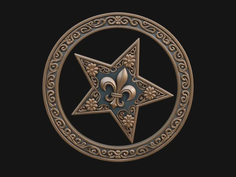 Ornate Star Wall Plaque Design 3 - 3D Print Model 3D Print Model