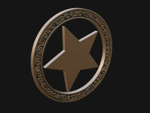 Ornate Star Wall Plaque Design 3 - 3D Print Model 3D Print Model