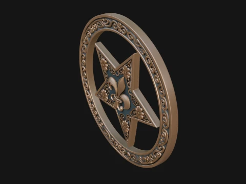 Ornate Star Wall Plaque Design 3 - 3D Print Model 3D Print Model