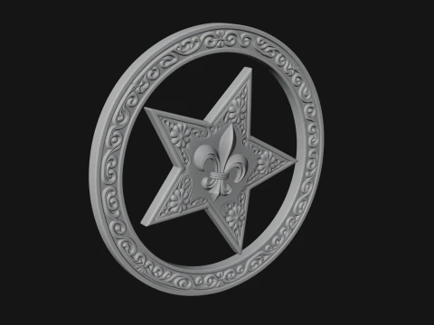Ornate Star Wall Plaque Design 3 - 3D Print Model 3D Print Model
