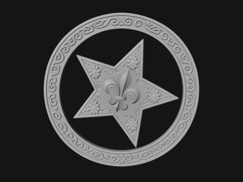 Ornate Star Wall Plaque Design 3 - 3D Print Model 3D Print Model