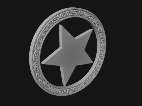 Ornate Star Wall Plaque Design 3 - 3D Print Model 3D Print Model