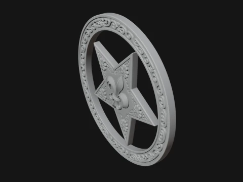 Ornate Star Wall Plaque Design 3 - 3D Print Model 3D Print Model