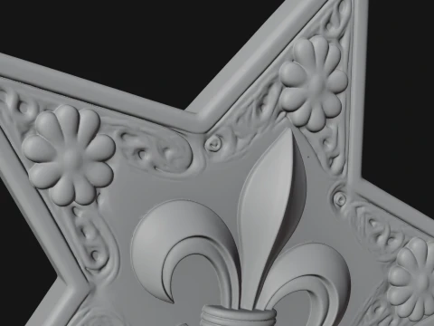 Ornate Star Wall Plaque Design 3 - 3D Print Model 3D Print Model