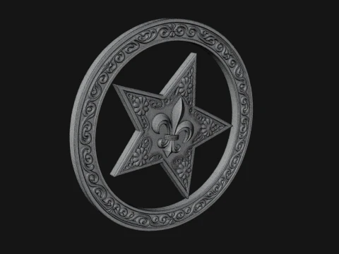 Ornate Star Wall Plaque Design 3 - 3D Print Model 3D Print Model