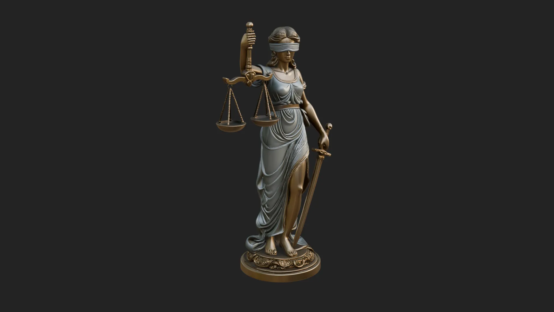 Lady Justice Statue Design 5 - 3D Print Model 3D Print Model .c4d .max .obj .3ds .fbx .stl .blend 