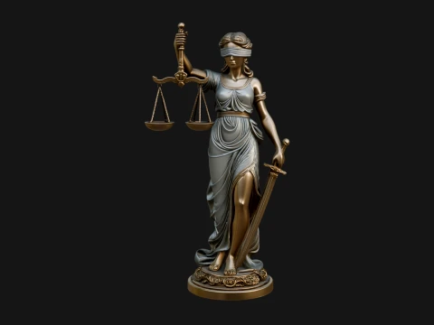 Lady Justice Statue Design 5 - 3D Print Model 3D Print Model