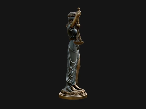Lady Justice Statue Design 5 - 3D Print Model 3D Print Model