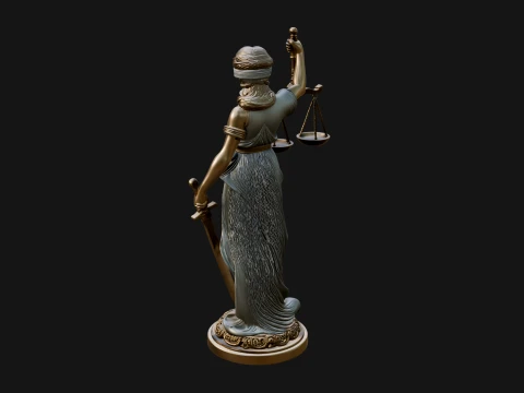 Lady Justice Statue Design 5 - 3D Print Model 3D Print Model