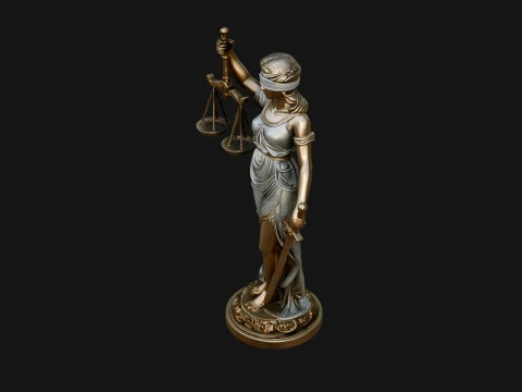 Lady Justice Statue Design 5 - 3D Print Model 3D Print Model