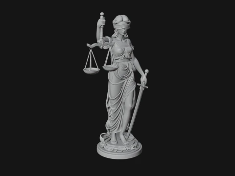 Lady Justice Statue Design 5 - 3D Print Model 3D Print Model