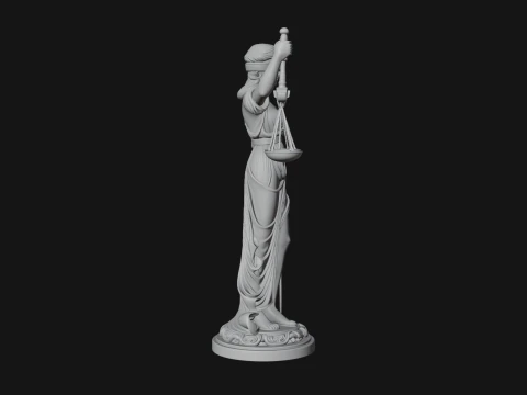 Lady Justice Statue Design 5 - 3D Print Model 3D Print Model