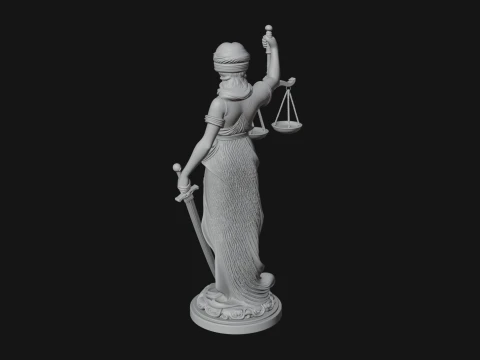 Lady Justice Statue Design 5 - 3D Print Model 3D Print Model