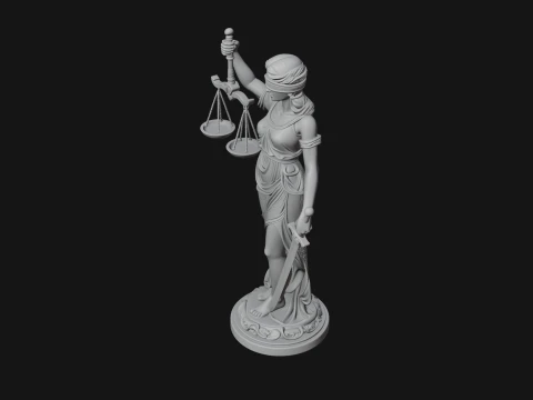 Lady Justice Statue Design 5 - 3D Print Model 3D Print Model