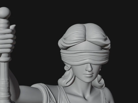 Lady Justice Statue Design 5 - 3D Print Model 3D Print Model