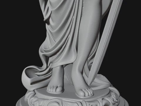 Lady Justice Statue Design 5 - 3D Print Model 3D Print Model