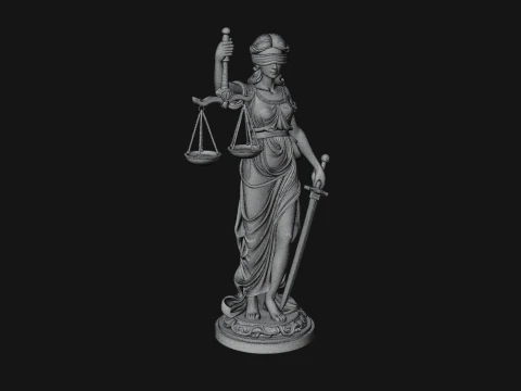 Lady Justice Statue Design 5 - 3D Print Model 3D Print Model