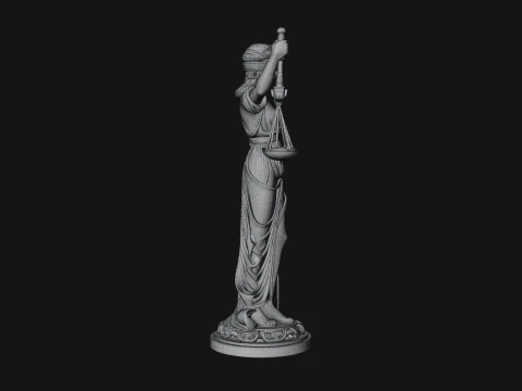Lady Justice Statue Design 5 - 3D Print Model 3D Print Model