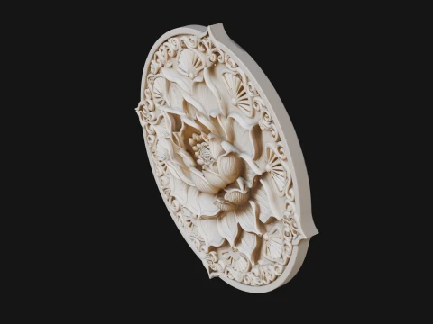 Lotus Mandala Wall Plaque Design 7 - 3D Print Model 3D Print Model