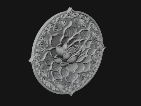 Lotus Mandala Wall Plaque Design 7 - 3D Print Model 3D Print Model