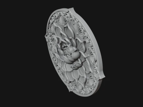 Lotus Mandala Wall Plaque Design 7 - 3D Print Model 3D Print Model