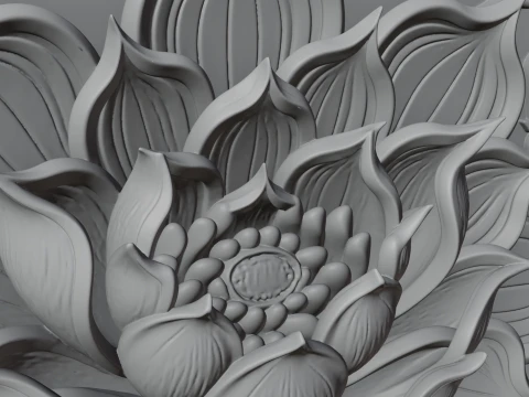 Lotus Mandala Wall Plaque Design 7 - 3D Print Model 3D Print Model