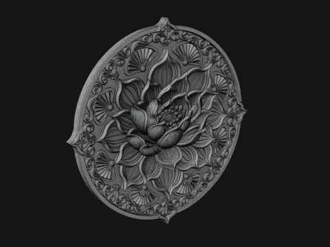 Lotus Mandala Wall Plaque Design 7 - 3D Print Model 3D Print Model