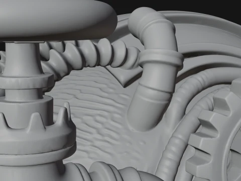 Steampunk Clockwork Head Bust Design 4 - 3D Print Model 3D Print Model