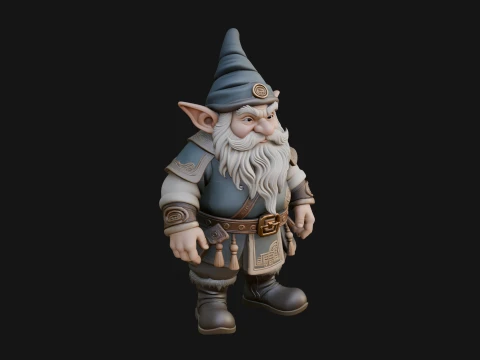 Garden Gnome Statue Design 4 - 3D Print Model 3D Принт Модель