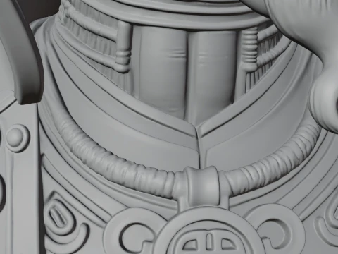 Steampunk Pirate Captain Bust Statue Design 2 - 3D Print Model 3D Baskı Modeli