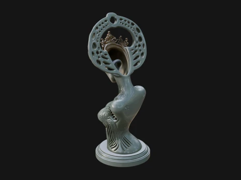 Elegant Alien Queen Statue Design 4 - 3D Print Model 3D Print Model