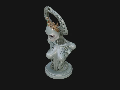 Elegant Alien Queen Statue Design 4 - 3D Print Model 3D Print Model