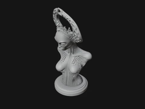 Elegant Alien Queen Statue Design 4 - 3D Print Model 3D Print Model