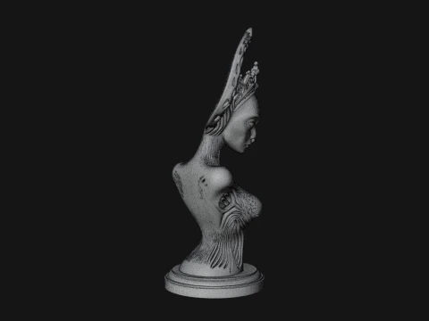 Elegant Alien Queen Statue Design 4 - 3D Print Model 3D Print Model