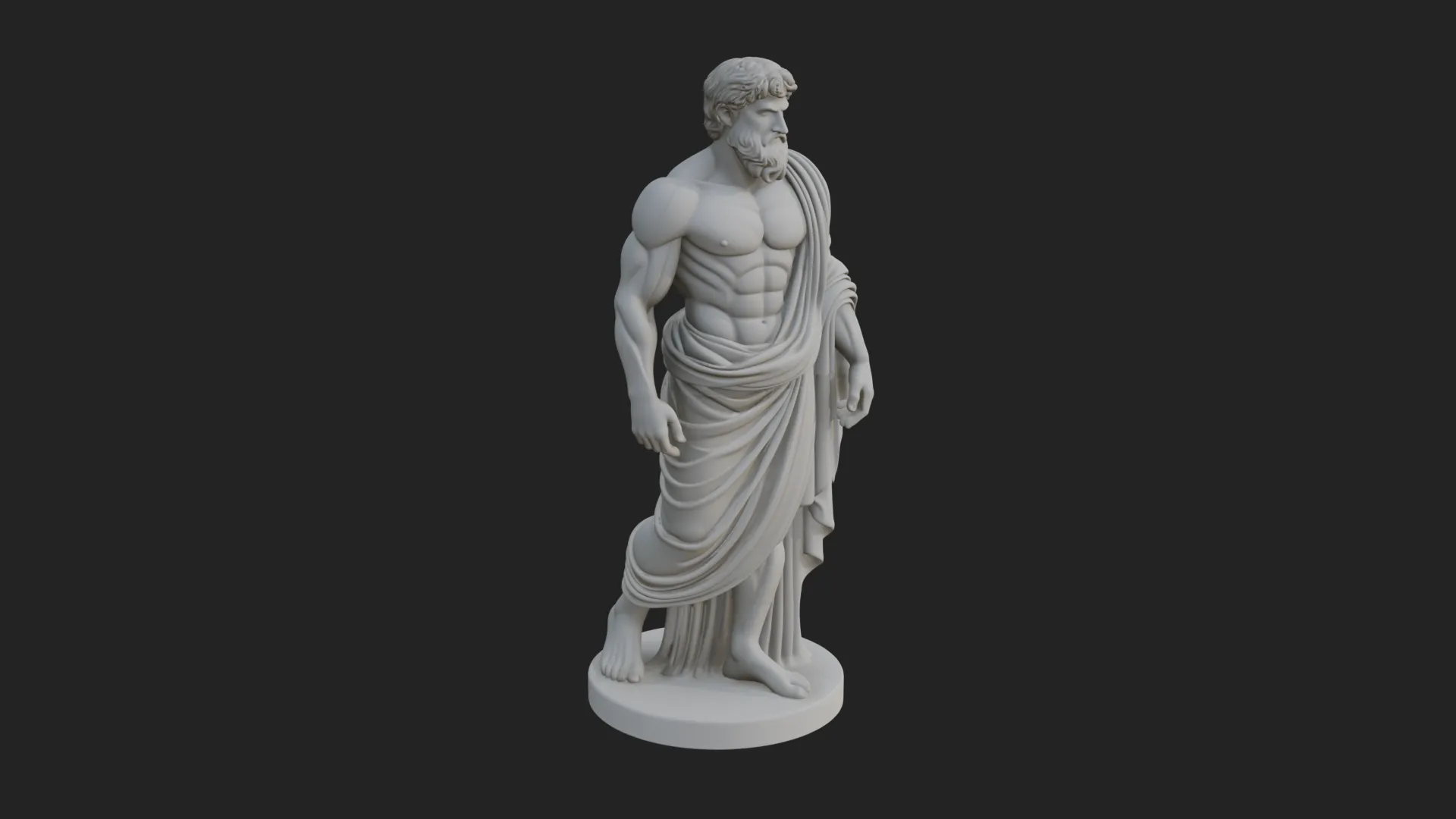 Classical Draped God Statue Design 3 - 3D Print Model 3D 프린트 모델 .c4d .max .obj .3ds .fbx .stl .blend 