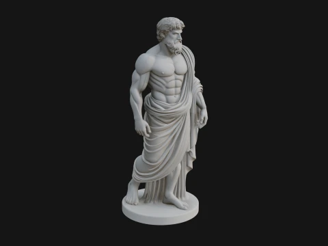 Classical Draped God Statue Design 3 - 3D Print Model Modello di stampa 3D