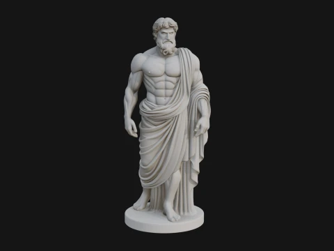 Classical Draped God Statue Design 3 - 3D Print Model 3D 프린트 모델