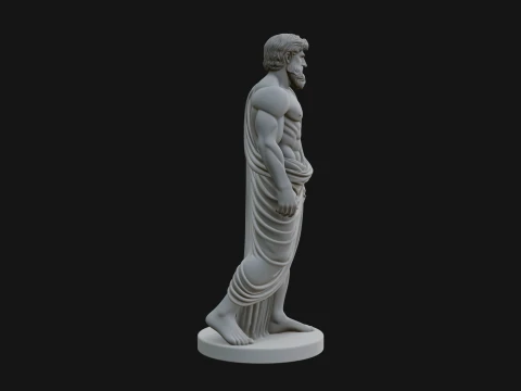Classical Draped God Statue Design 3 - 3D Print Model 3D 프린트 모델