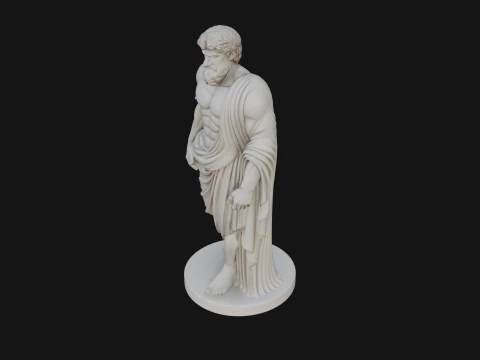 Classical Draped God Statue Design 3 - 3D Print Model 3D 프린트 모델