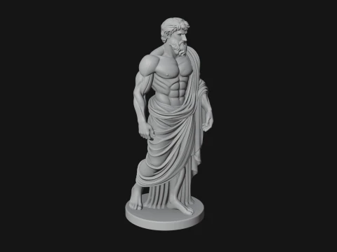 Classical Draped God Statue Design 3 - 3D Print Model 3D 프린트 모델